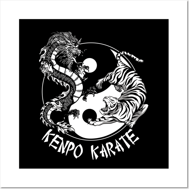 American Kenpo Karate Ying Yang Tiger And Dragon Wall Art by MasterKlaw